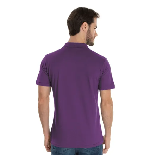 KIT 5 Camisas Polo Piquet Masculina Roxa