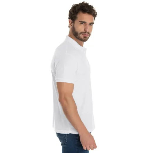 KIT 5 Camisas Polo Piquet Masculina Branca