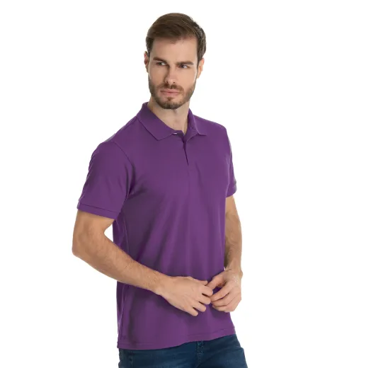 Camisa Polo Piquet Masculina Roxa 