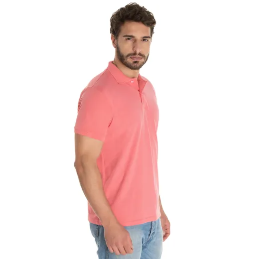 Camisa Polo Piquet Masculina Salmão