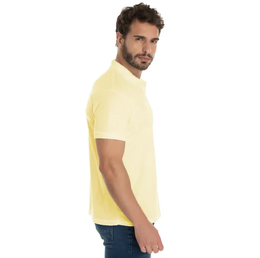 Camisa Polo Piquet Masculina Amarelo Claro