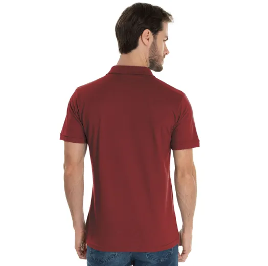 Camisa Polo Piquet Masculina Bordô