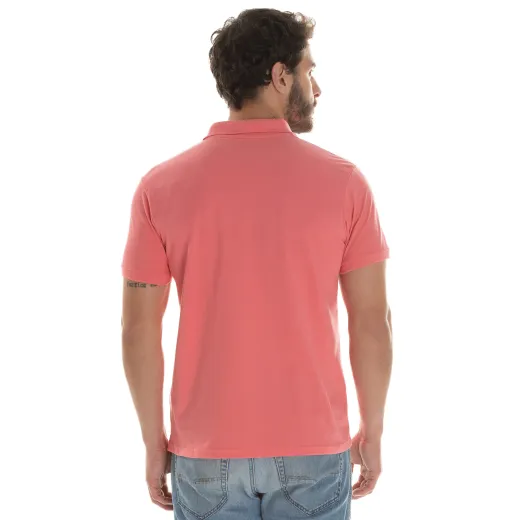 Camisa Polo Piquet Masculina Salmão