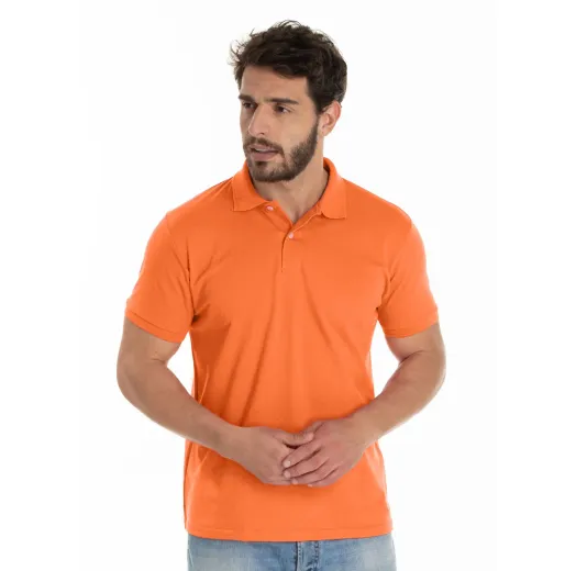 KIT 5 Camisas Polo Piquet Masculina Laranja