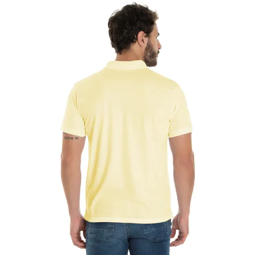 KIT 5 Camisas Polo Piquet Masculina Amarelo Claro