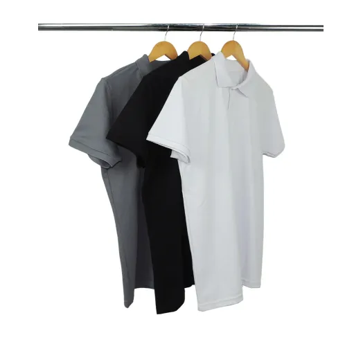 Kit 3 Camisas Polo Piquet Masculinas 2