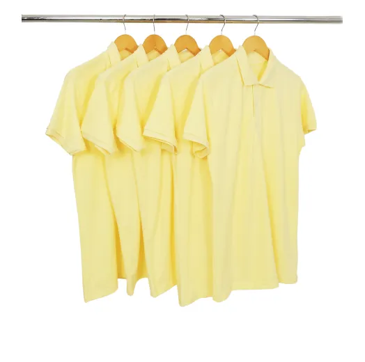 KIT 5 Camisas Polo Piquet Masculina Amarelo Claro