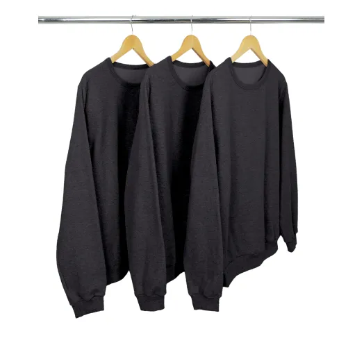 Kit 3 Blusões de Moletom Feminino Preto Mescla