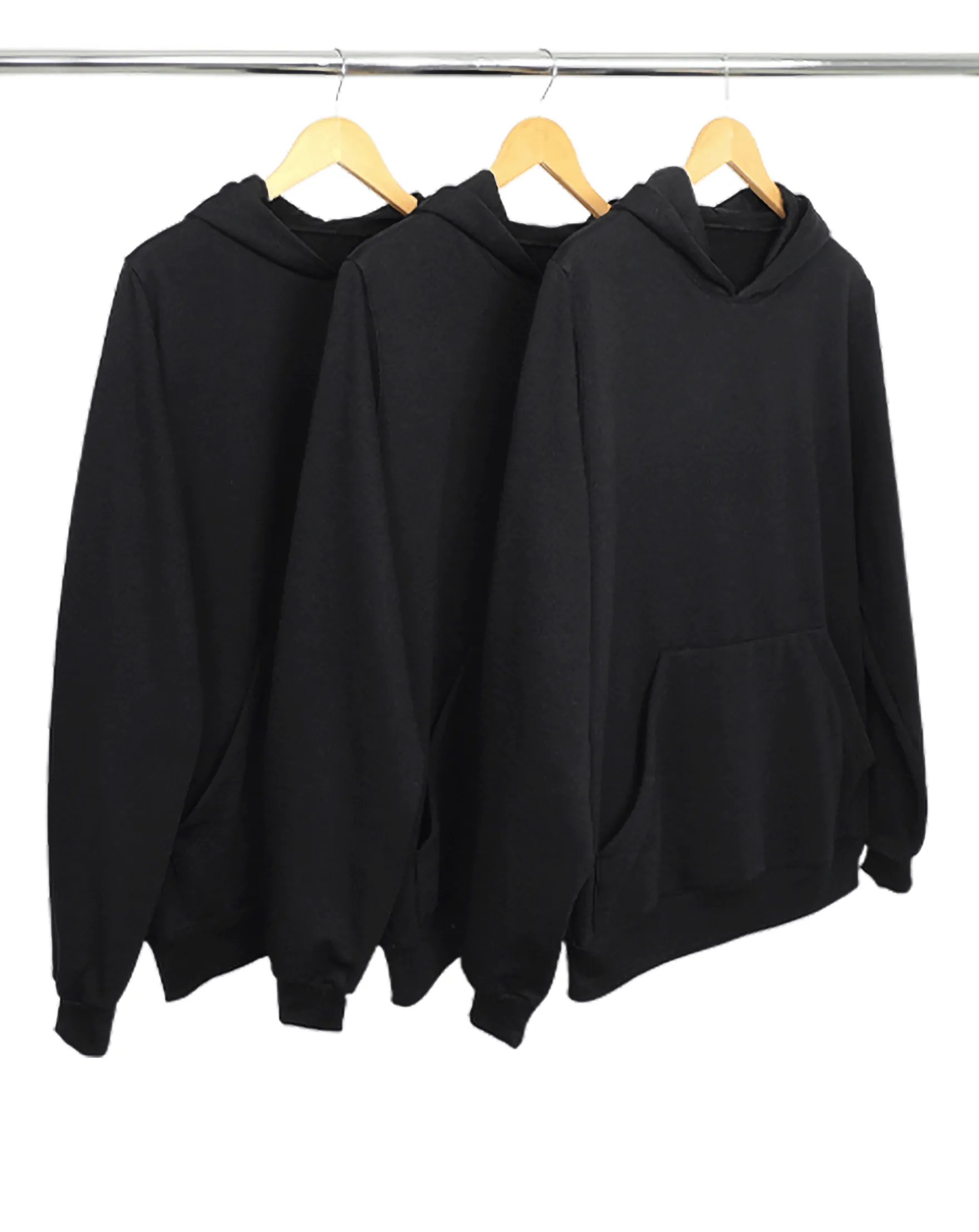 Kit 3 Moletons Canguru com Capuz Preto