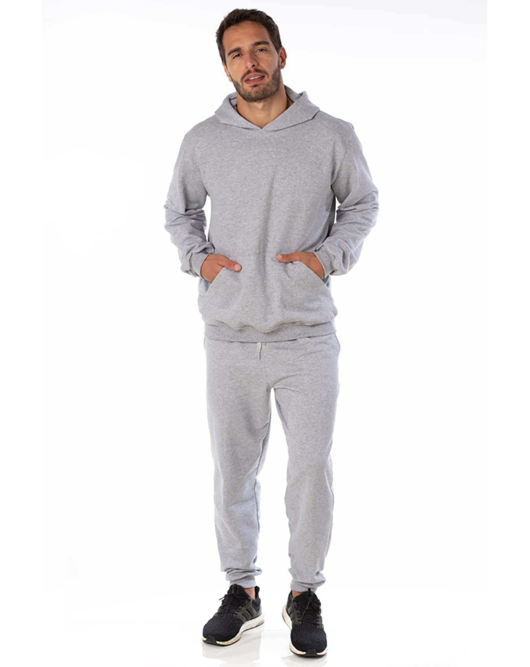 Conjunto Moletom Masculino com Capuz Cinza Mescla
