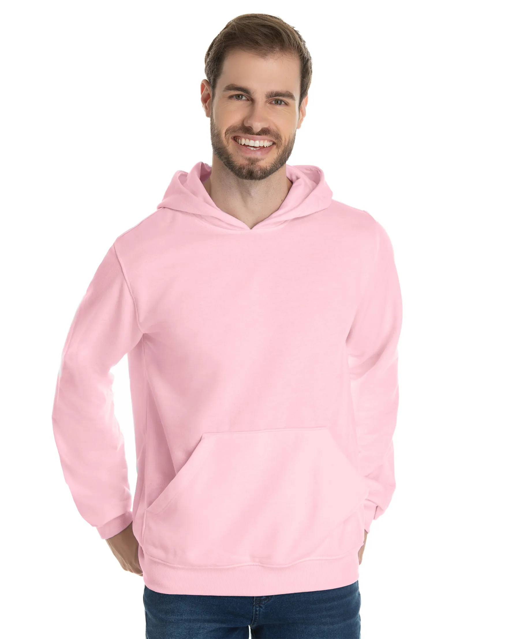 Kit 3 Moletons Canguru com Capuz Rosa Claro