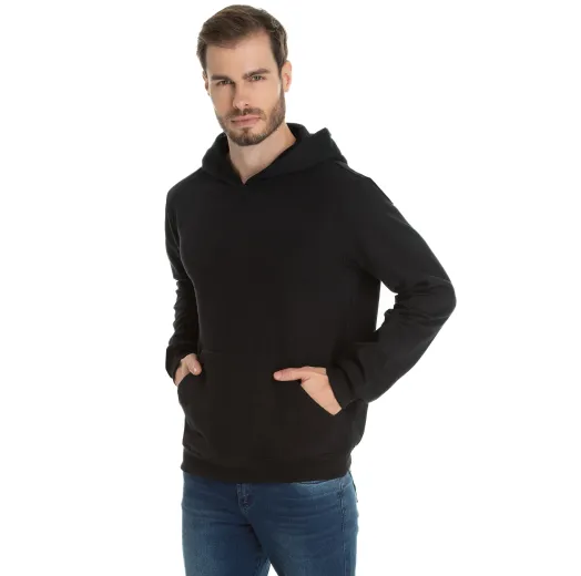 Conjunto Moletom Masculino com Capuz Preto 01