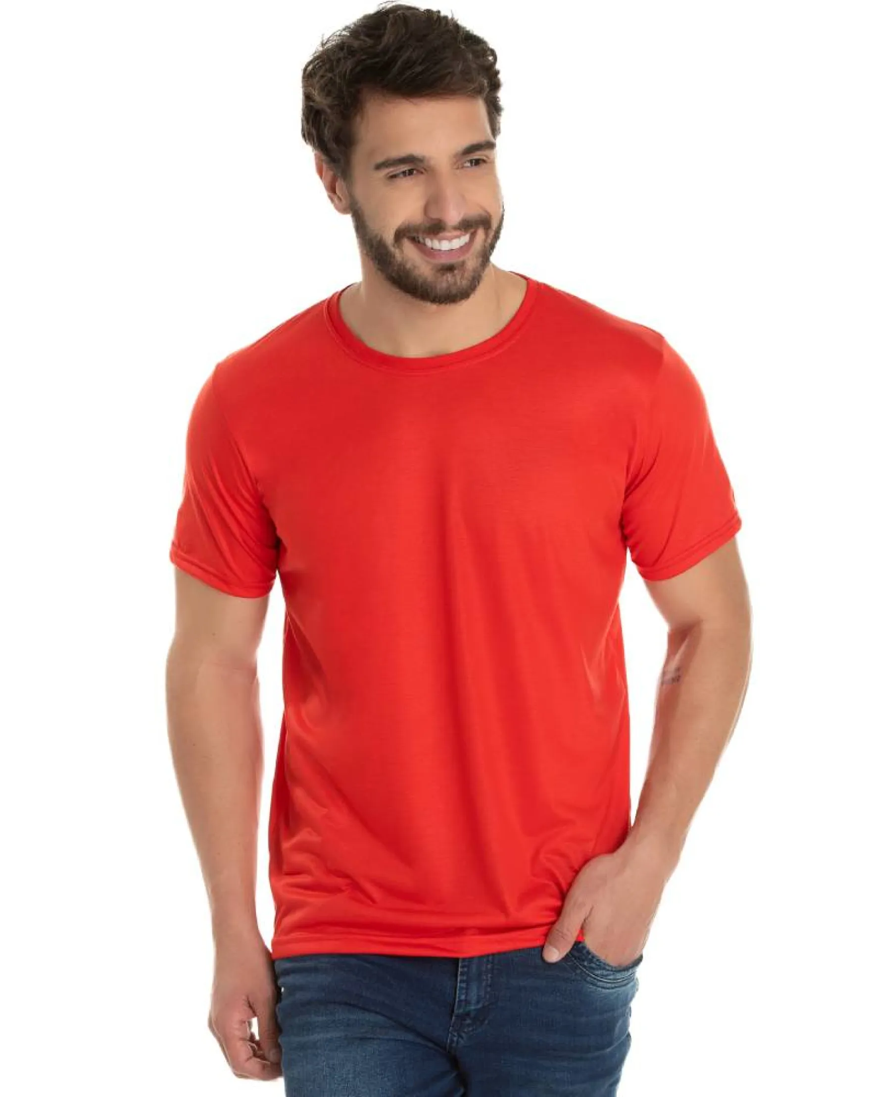 Camiseta de Poliéster/Sublimática Vermelha