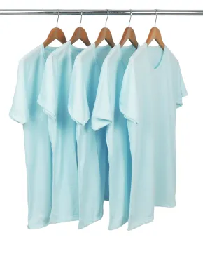 KIT 5 Camisetas de Poliéster/Sublimática Azul Bebê