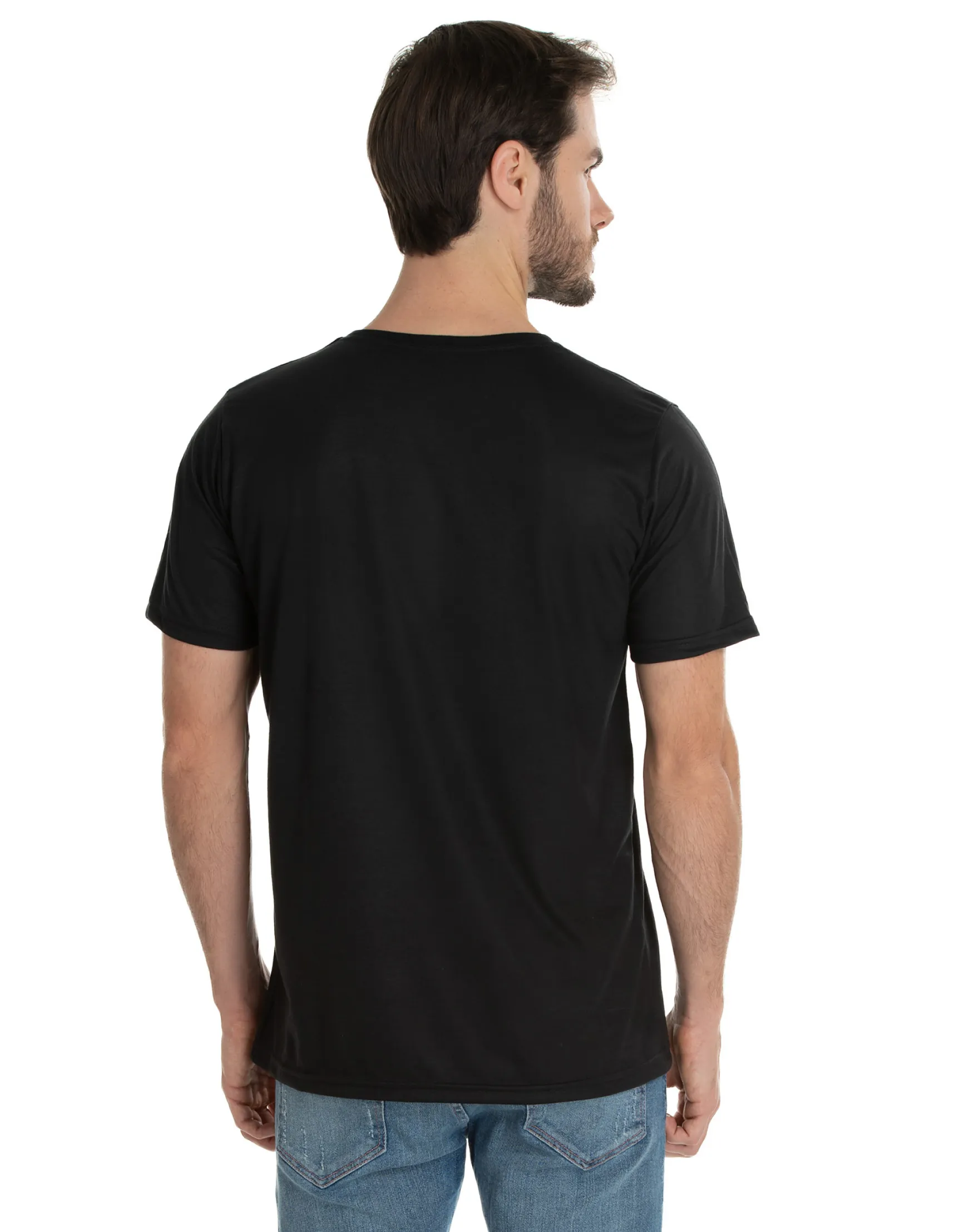 Camiseta de Poliéster/Sublimática Preta