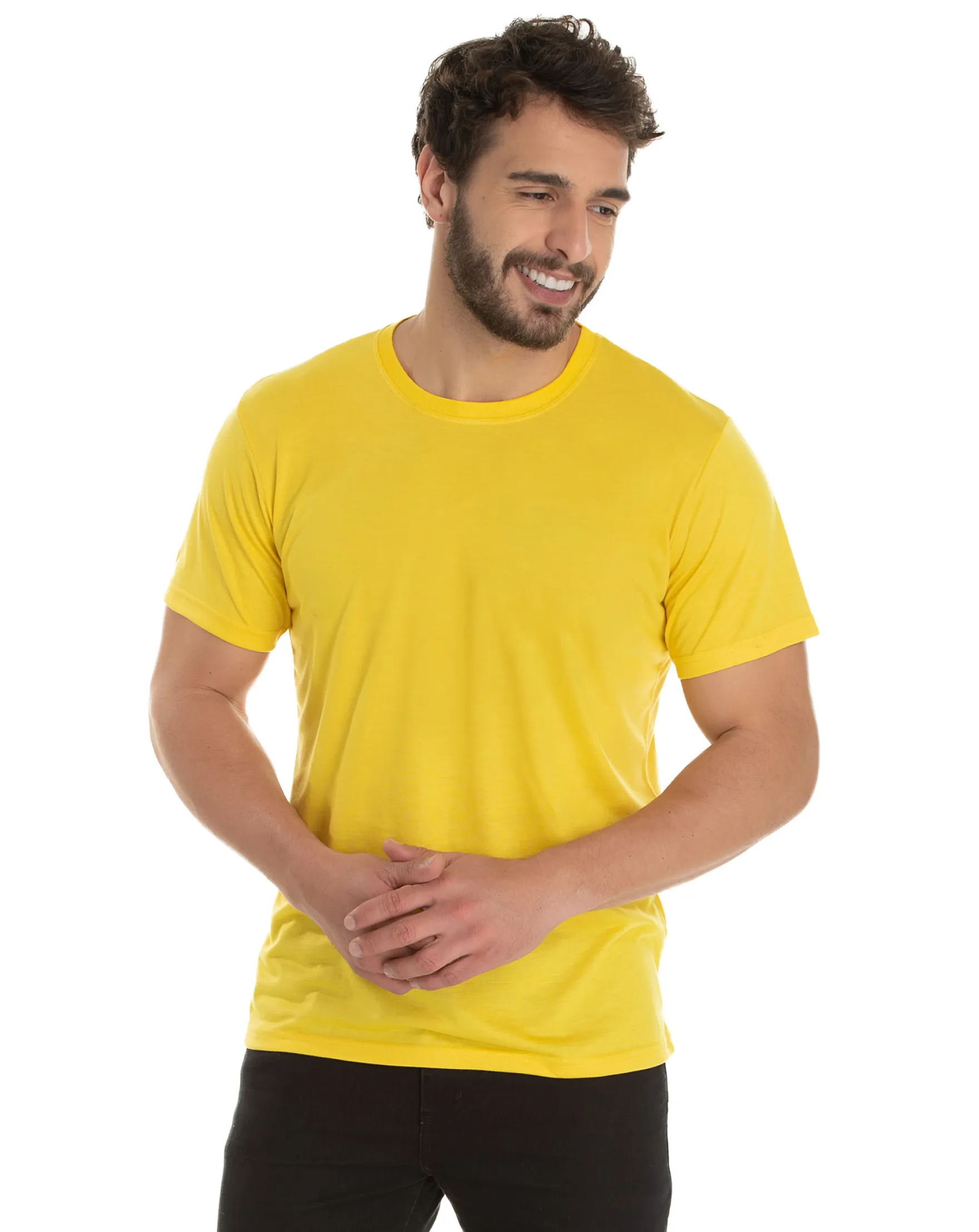 Camiseta de Poliéster/Sublimática Amarelo Canário