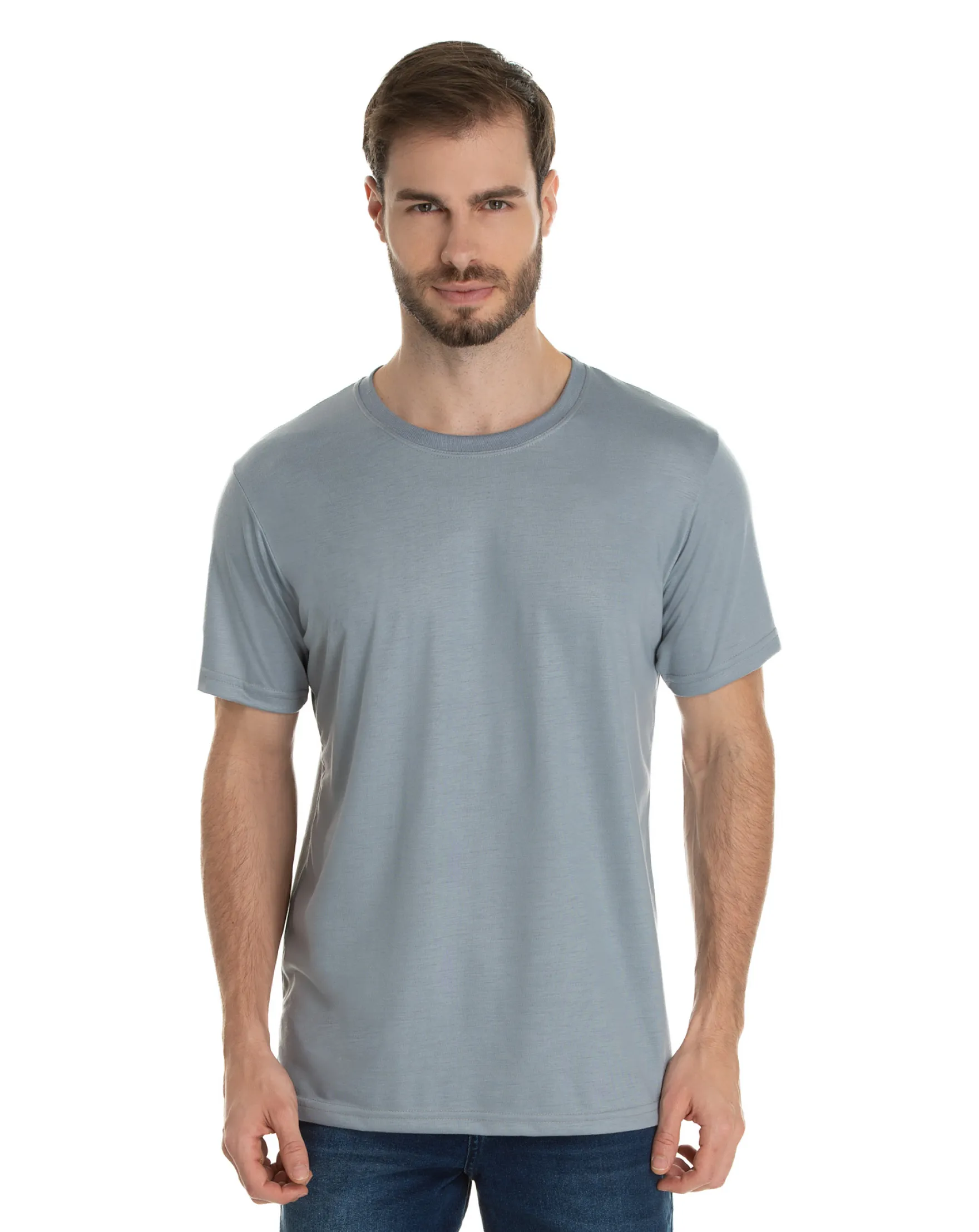 Kit 5 Camisetas PV / Malha Fria Cinza Chumbo