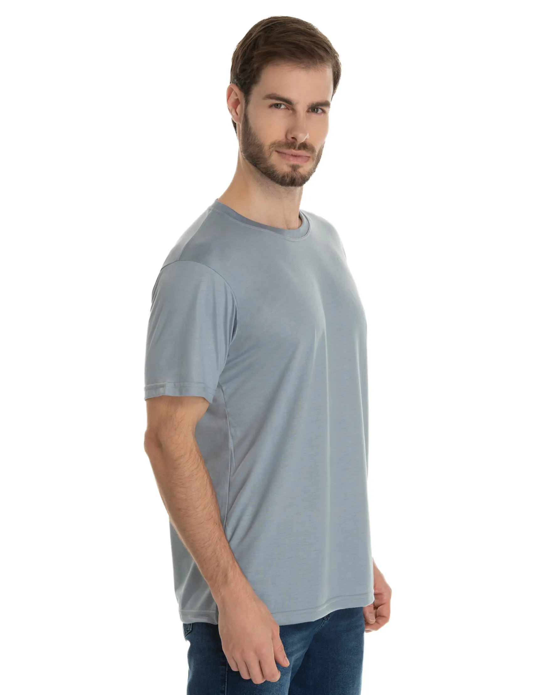 Kit 5 Camisetas PV / Malha Fria Cinza Chumbo