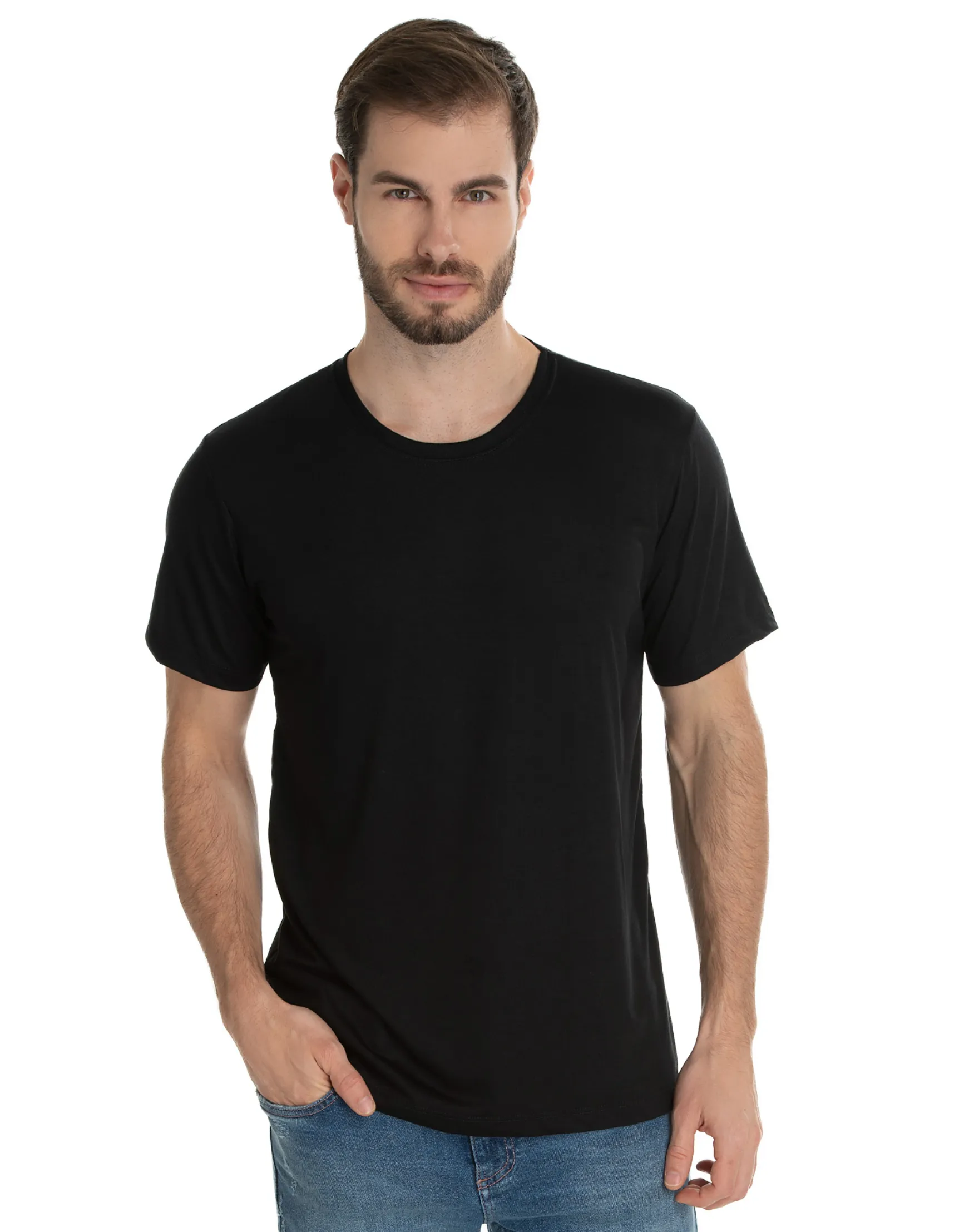 Camiseta de Poliéster/Sublimática Preta