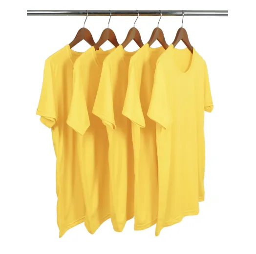 Kit 5 Camisetas PV / Malha Fria Amarelo Canário