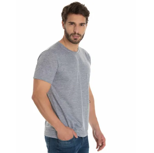 Kit 5 Camisetas Pv / Malha Fria Cinza Mescla