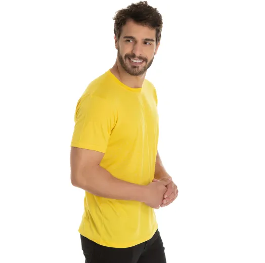 KIT 5 Camisetas de Poliéster/Sublimática Amarelo Canário