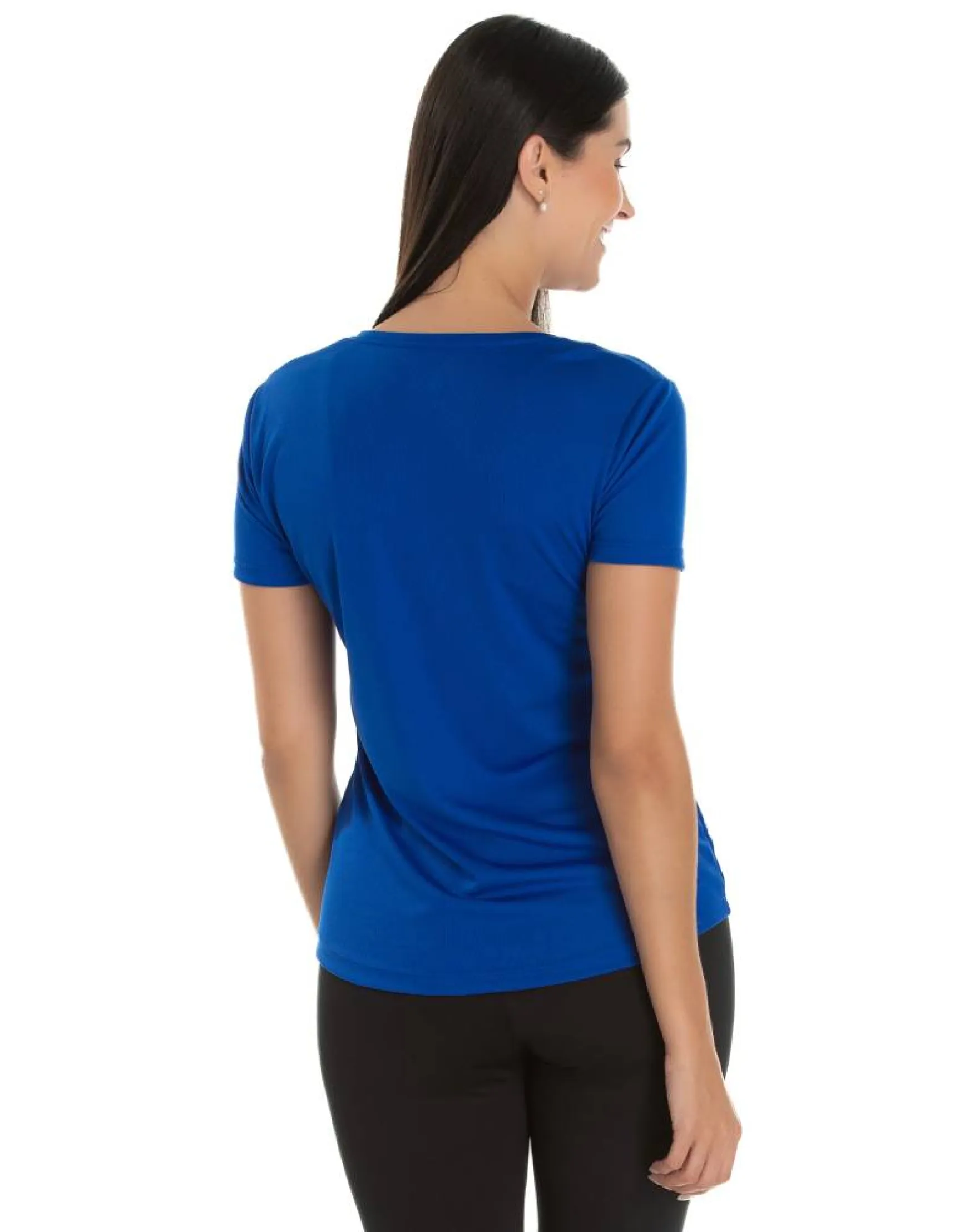 Camiseta Feminina Dry Fit Azul Royal Proteção UV 30+