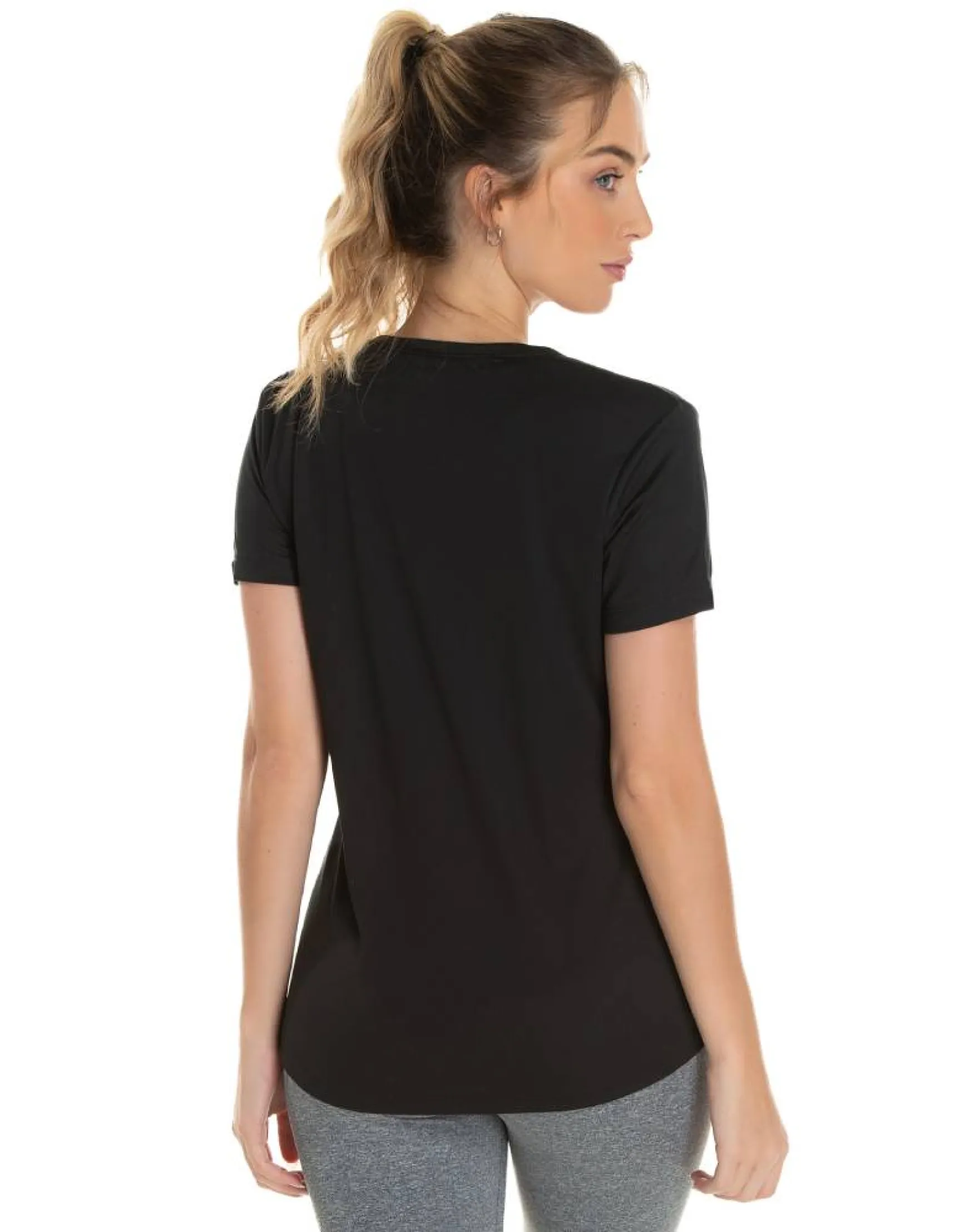 KIT 5 Camisetas Femininas Dry Fit Pretas Proteção UV 30+