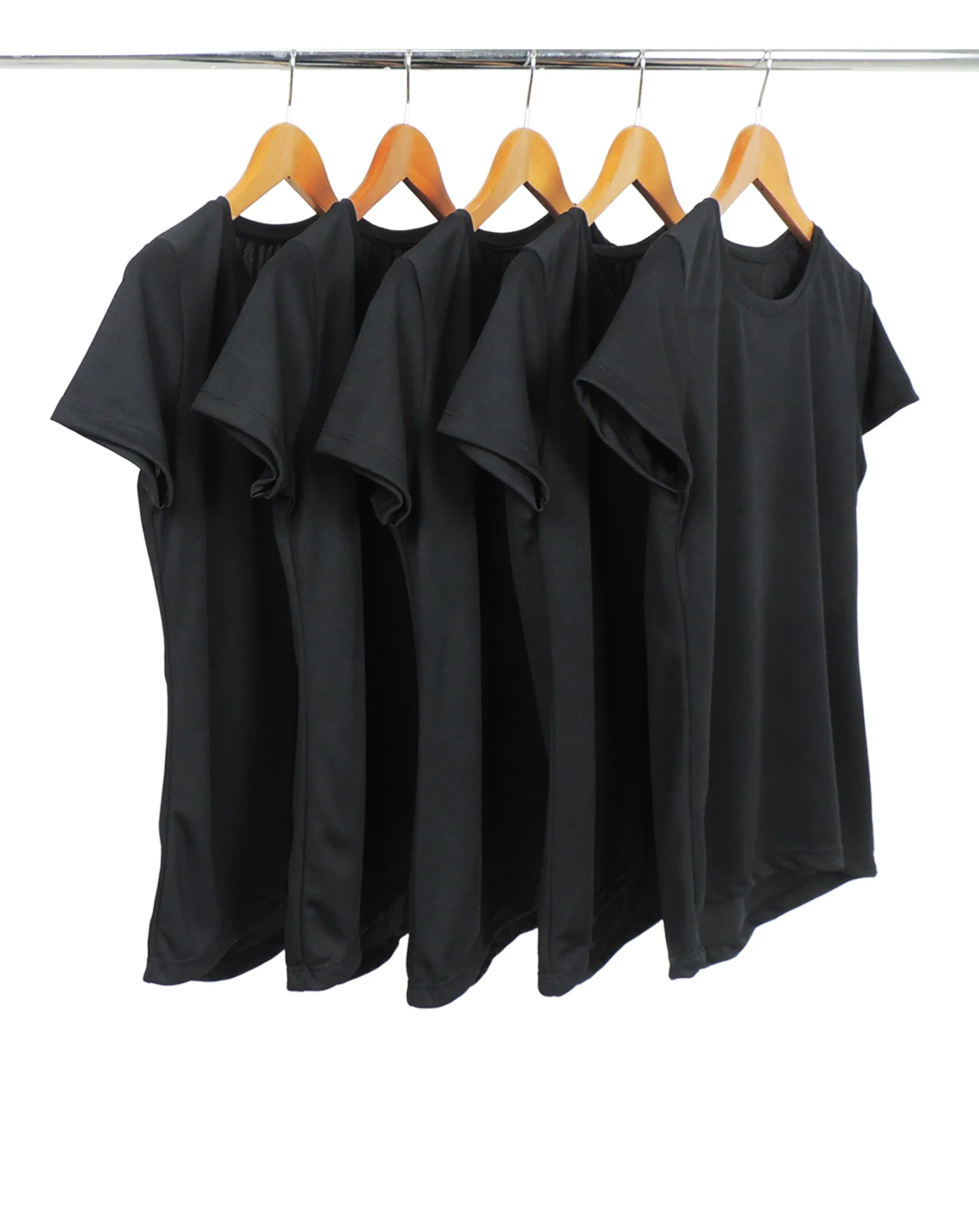 KIT 5 Camisetas Femininas Dry Fit Pretas Proteção UV 30+