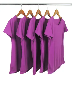 KIT 5 Camisetas Femininas Dry Fit Roxas Proteção UV 30+