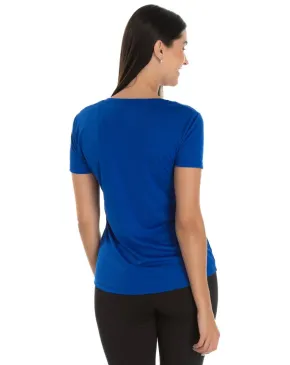 Camiseta Feminina Dry Fit Azul Royal Proteção UV 30+