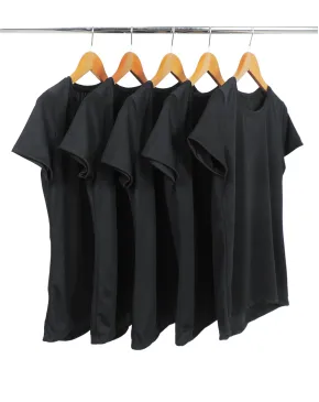 KIT 5 Camisetas Femininas Dry Fit Pretas Proteção UV 30+