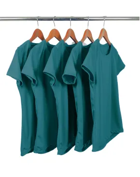 KIT 5 Camisetas Femininas Dry Fit Verde Imperial Proteção UV 30+