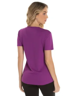 Camiseta Feminina Dry Fit Roxo Proteção UV 30+