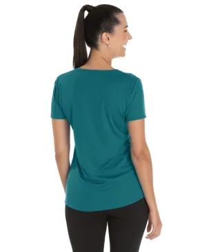 Camiseta Feminina Dry Fit Verde Imperial Proteção UV 30+