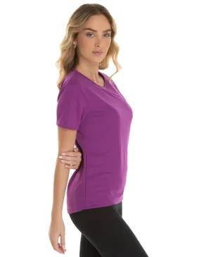 Camiseta Feminina Dry Fit Roxo Proteção UV 30+