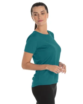 Camiseta Feminina Dry Fit Verde Imperial Proteção UV 30+