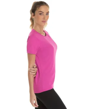 Camiseta Feminina Dry Fit Rosa Pink Proteção UV 30+