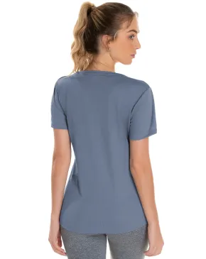 Camiseta Feminina Dry Fit Cinza Titanium Proteção UV 30+