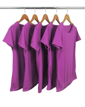 KIT 5 Camisetas Femininas Dry Fit Roxas Proteção UV 30+