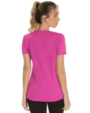 Camiseta Feminina Dry Fit Rosa Pink Proteção UV 30+