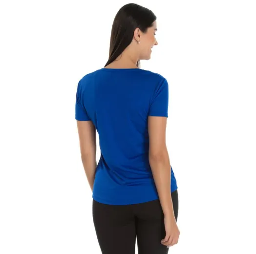 KIT 5 Camisetas Femininas Dry Fit Azul Royal Proteção UV 30+