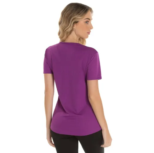 Camiseta Feminina Dry Fit Roxo Proteção UV 30+