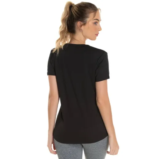 Camiseta Feminina Dry Fit Preta Proteção UV 30+