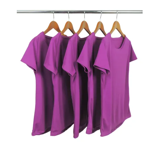 KIT 5 Camisetas Femininas Dry Fit Roxas Proteção UV 30+