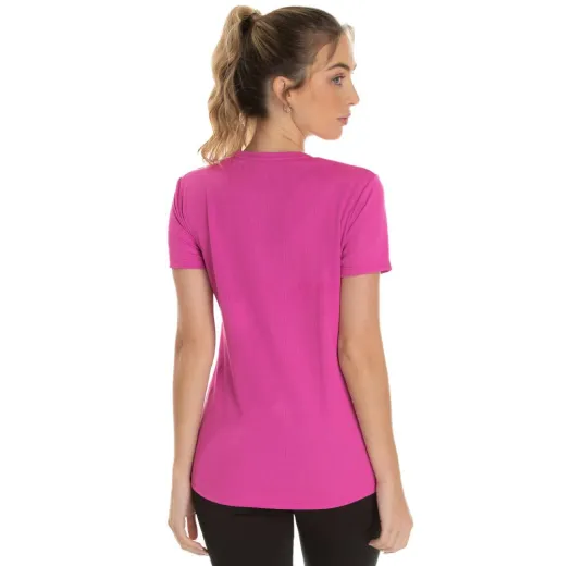 Camiseta Feminina Dry Fit Rosa Pink Proteção UV 30+