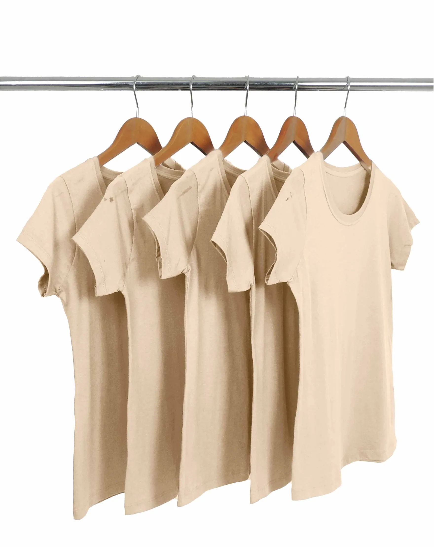 KIT 5 Baby Look de Algodão Premium Areia