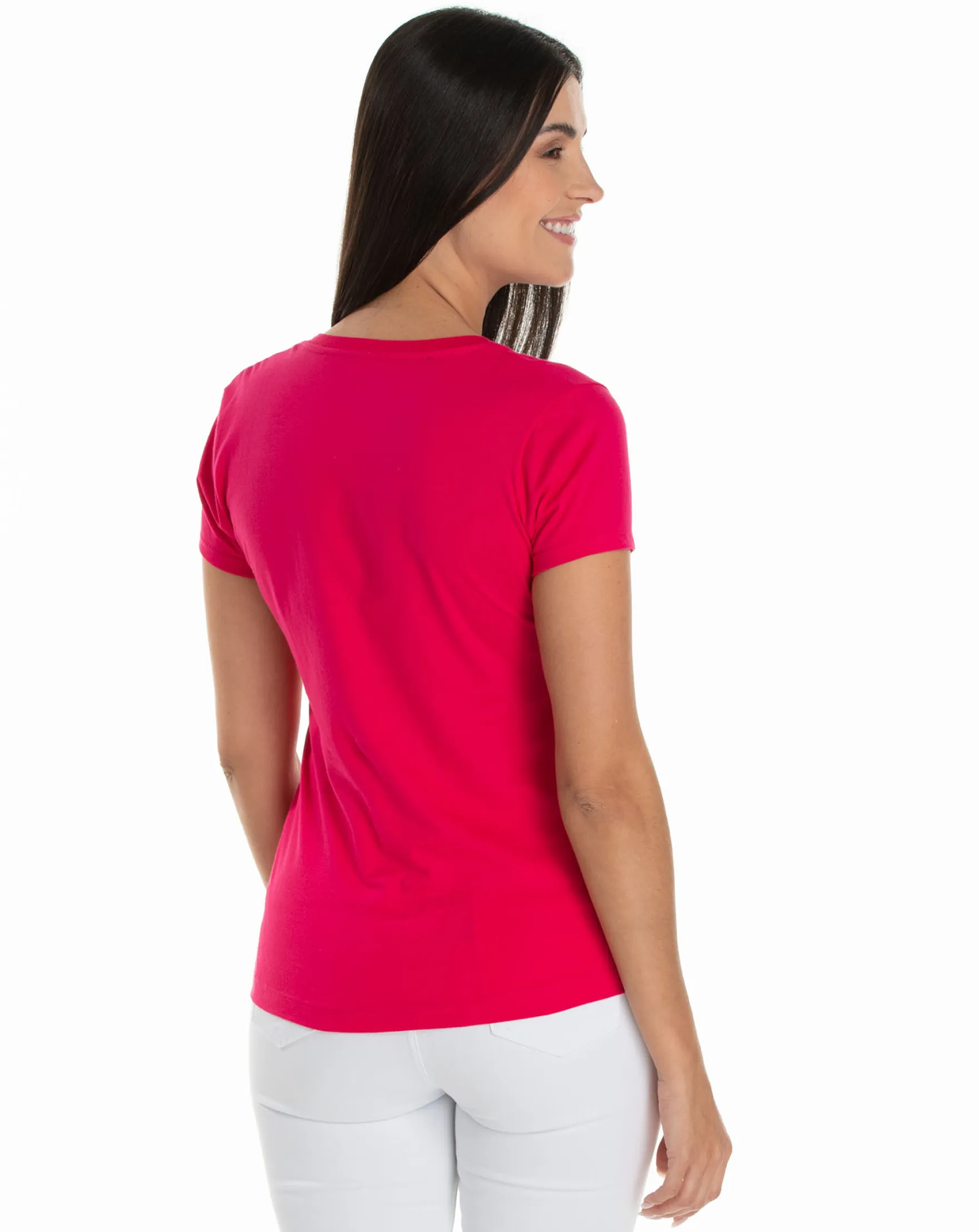 Baby Look de Algodão Premium Rosa Pink