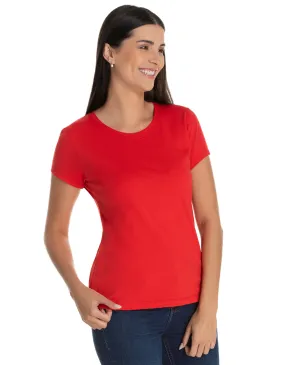 Camiseta Feminina Dry Fit Vermelha Proteção UV 30+
