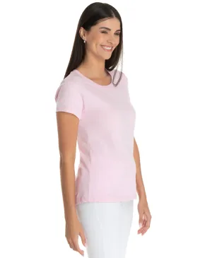 Kit 5 Camisetas Femininas Comfort Mescla Rosa Claro